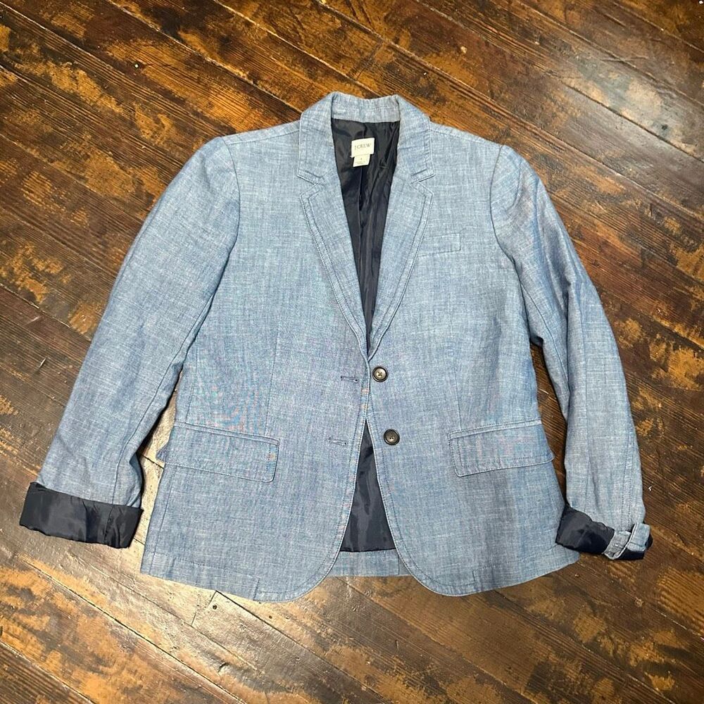 J Crew blue elevated basics textured size 4 blazer